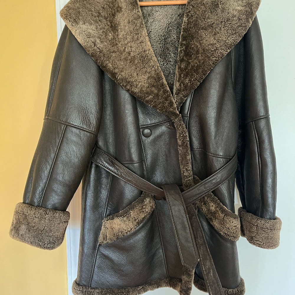 Milano Dark Brown Teddy Jacket with Shearling Lining